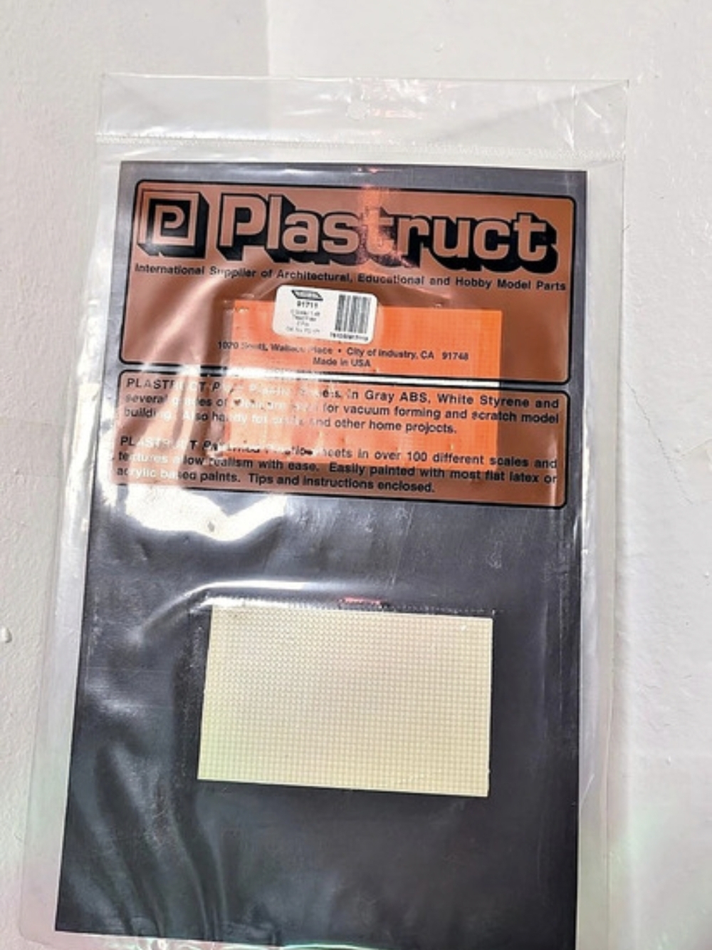 Plastruct O Scale Tread Plate Patterned Sheet PS-171 Sheet 91711